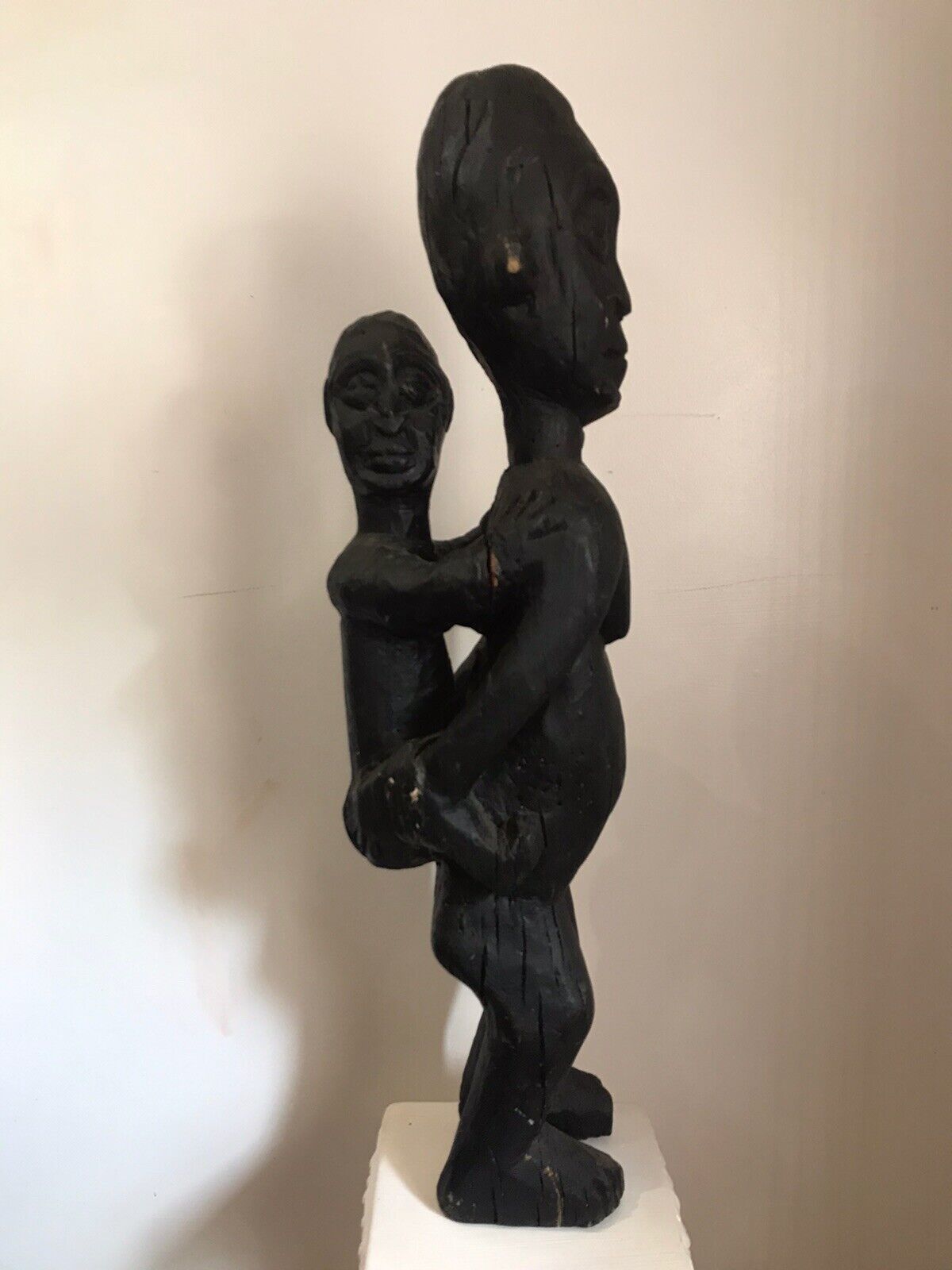 Museum Grade African Primitive Congo Style Wood Carving Mother And Child