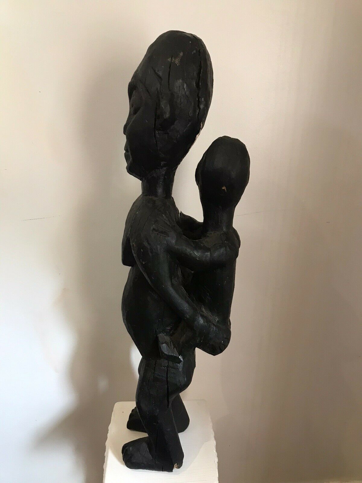 Museum Grade African Primitive Congo Style Wood Carving Mother And Child photo for sale
