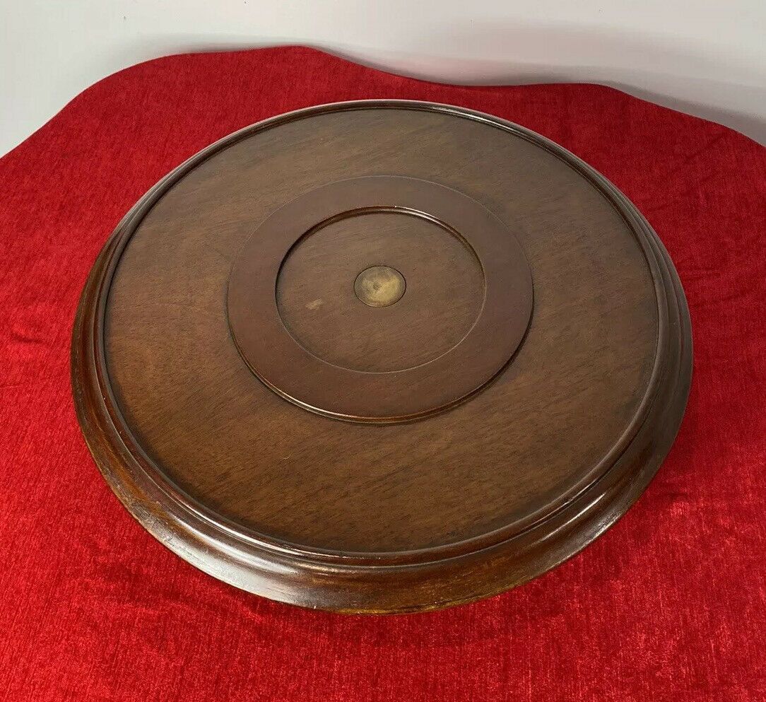 Antique Georgian Circa 1890 Lazy Susan Turntable In Rich Mahogany photo vinterior
