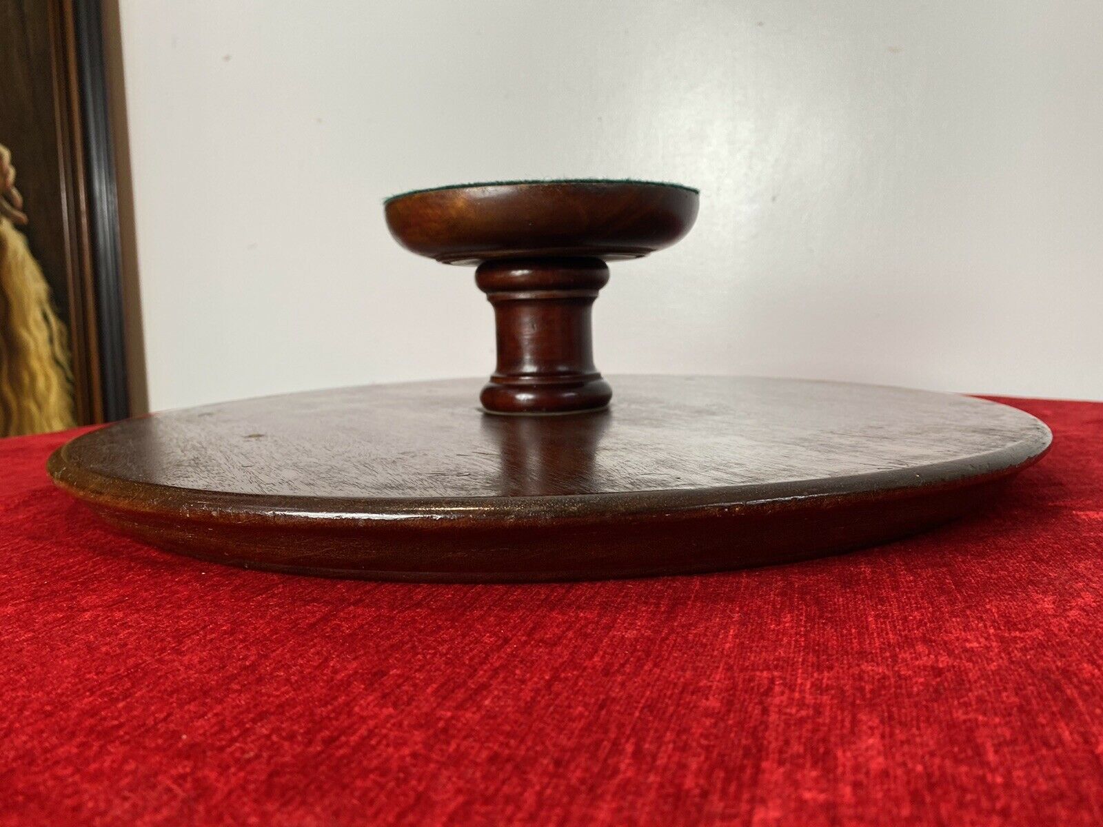 photo for sale Antique Georgian Circa 1890 Lazy Susan Turntable In Rich Mahogany