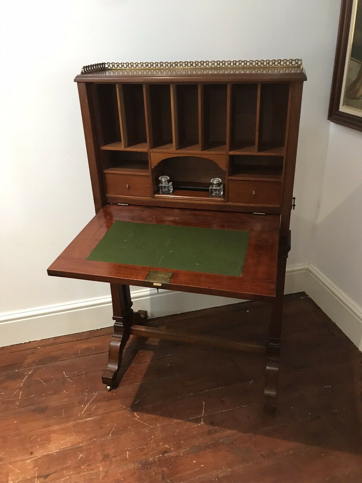 Fine Victorian Sheritan Style Escritoire On Stand photo for sale
