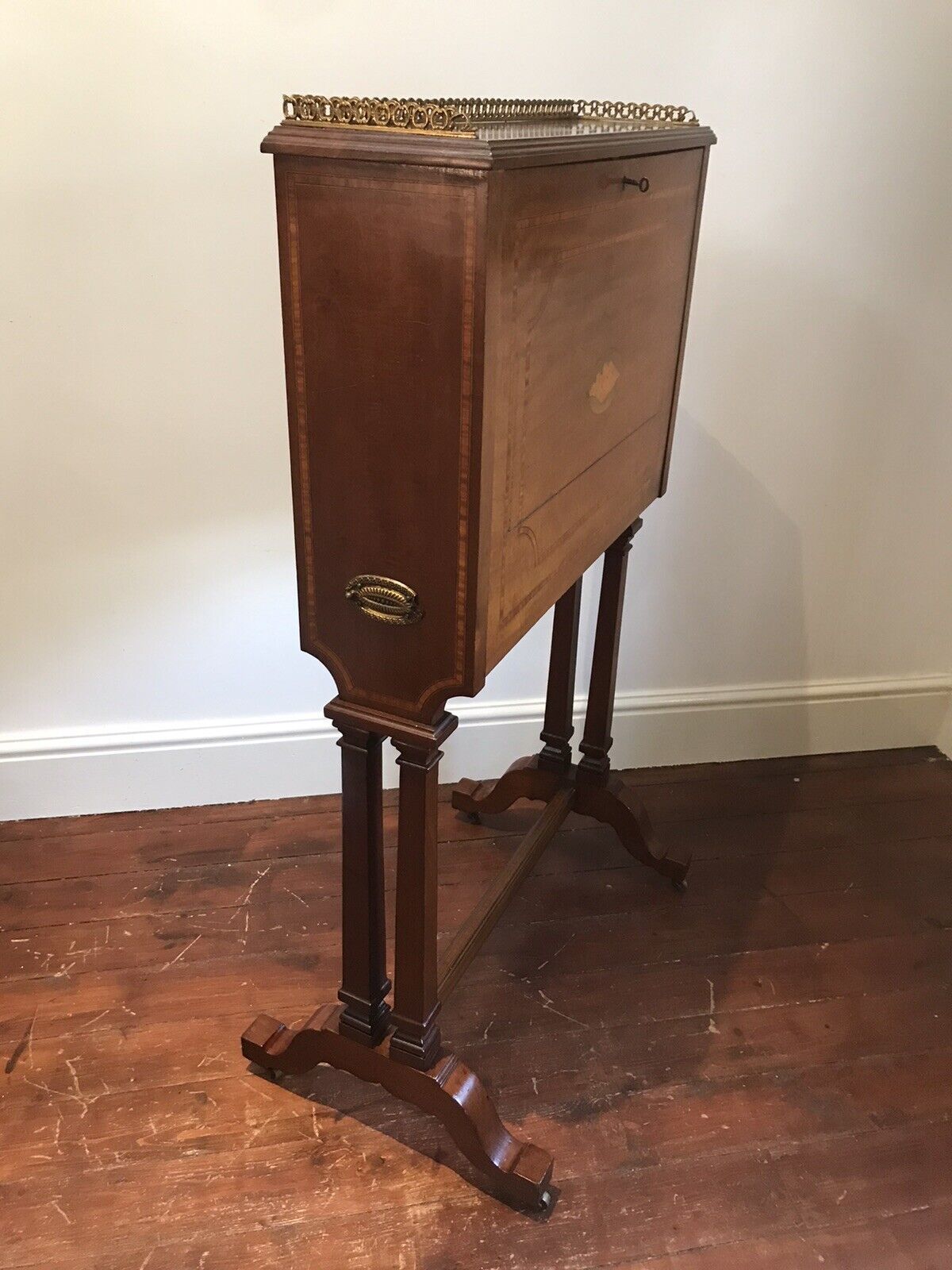 Furniture Fine Victorian Sheritan Style Escritoire On Stand photo