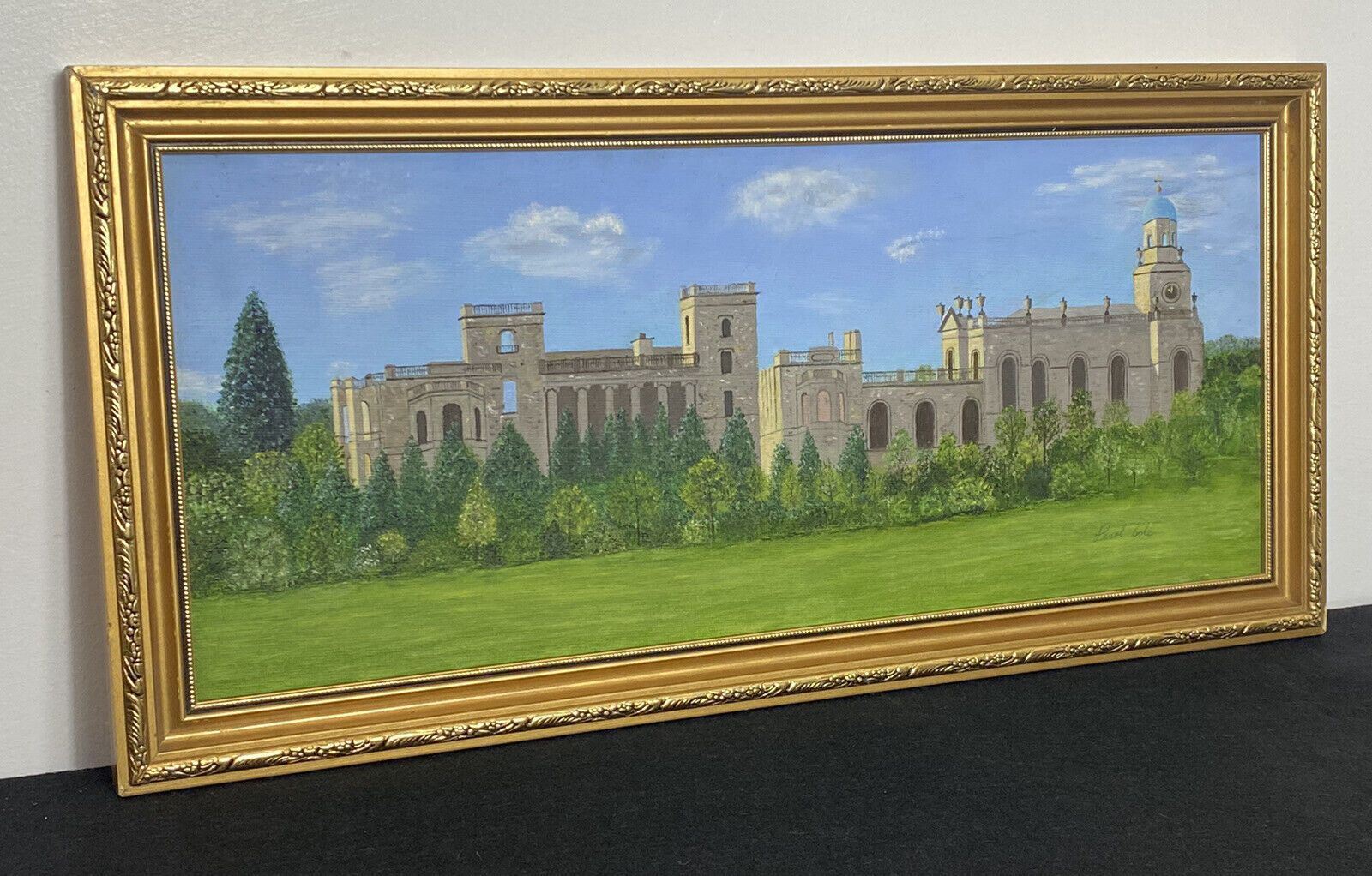 Historic Witley Court British Heritage Oil Painting Signed By Artist Pearl Bowl photo Art