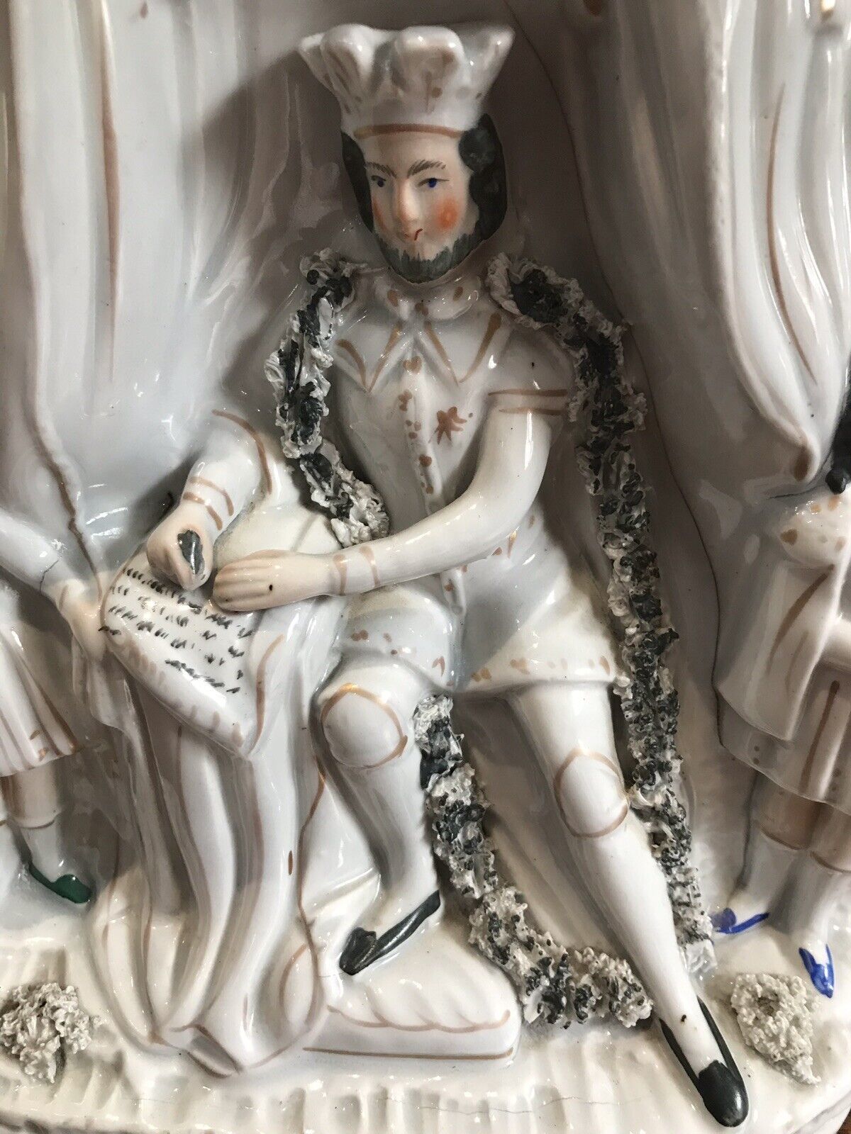 Rare Antique Staffordshire Figurine King John Of England Signing Magna Carter photo Home Decor