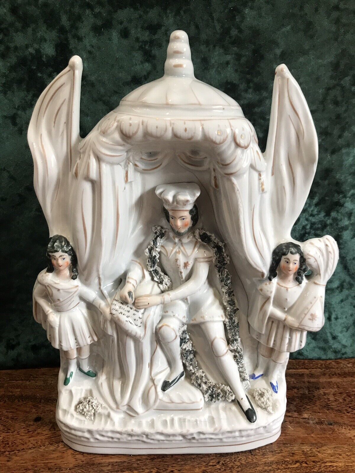 Rare Antique Staffordshire Figurine King John Of England Signing Magna Carter photo buy