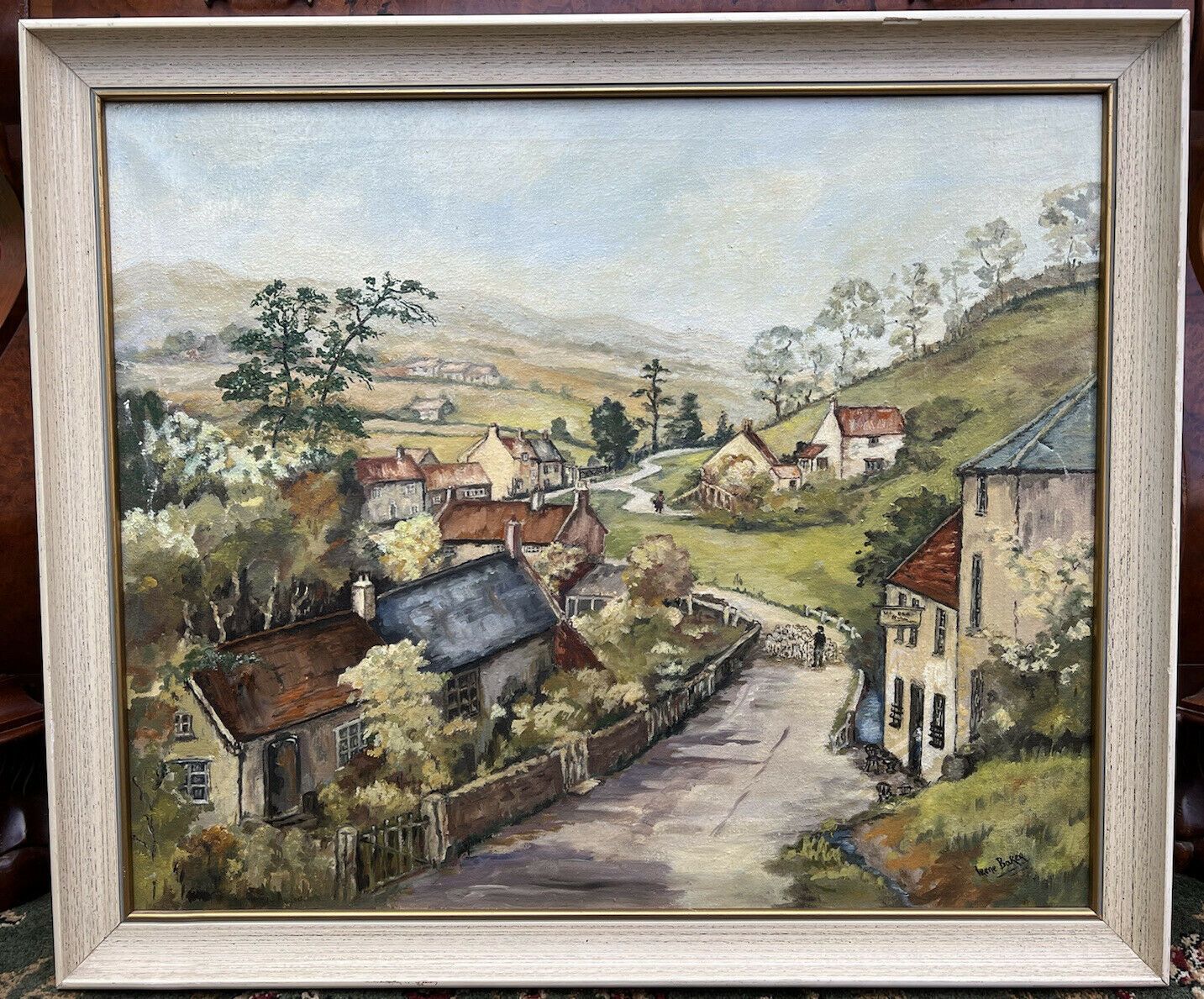 20th Century Gloucestershire Landscape Oil Painting By Artist Irene Baker