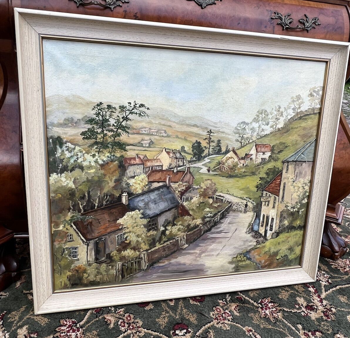 20th Century Gloucestershire Landscape Oil Painting By Artist Irene Baker photo Art