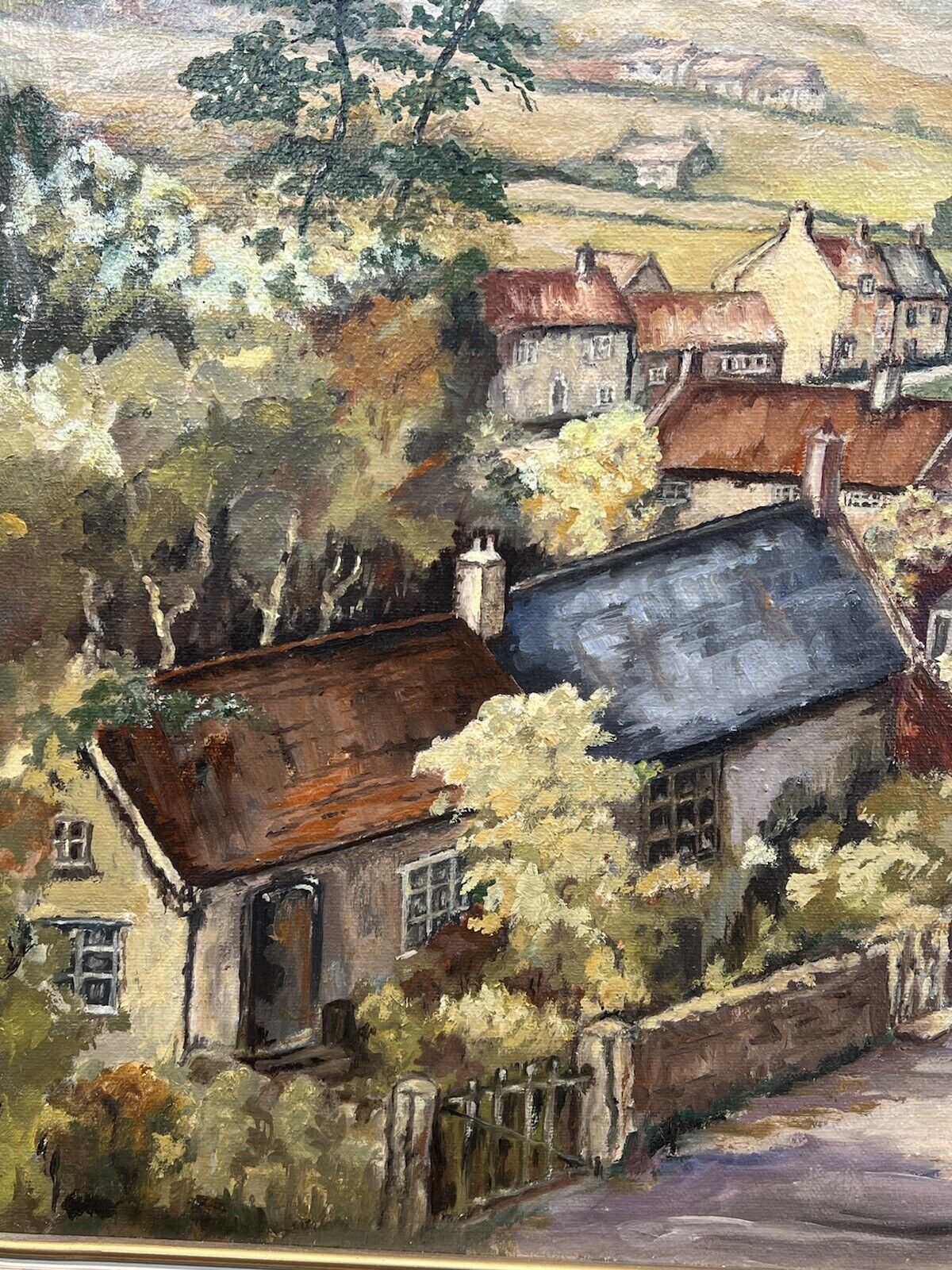 20th Century Gloucestershire Landscape Oil Painting By Artist Irene Baker photo vinterior