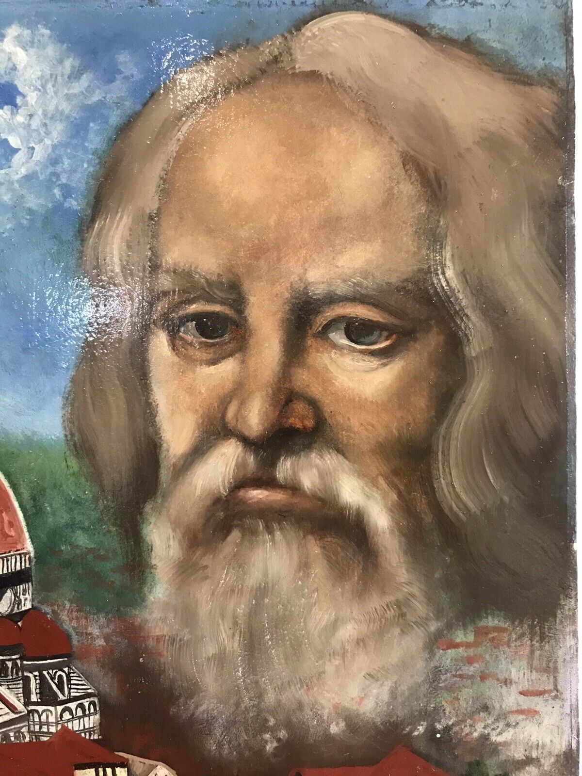 Exceptional Italian Architect Filippo Brunelleschi Portrait Signed Oil On Board photo for sale