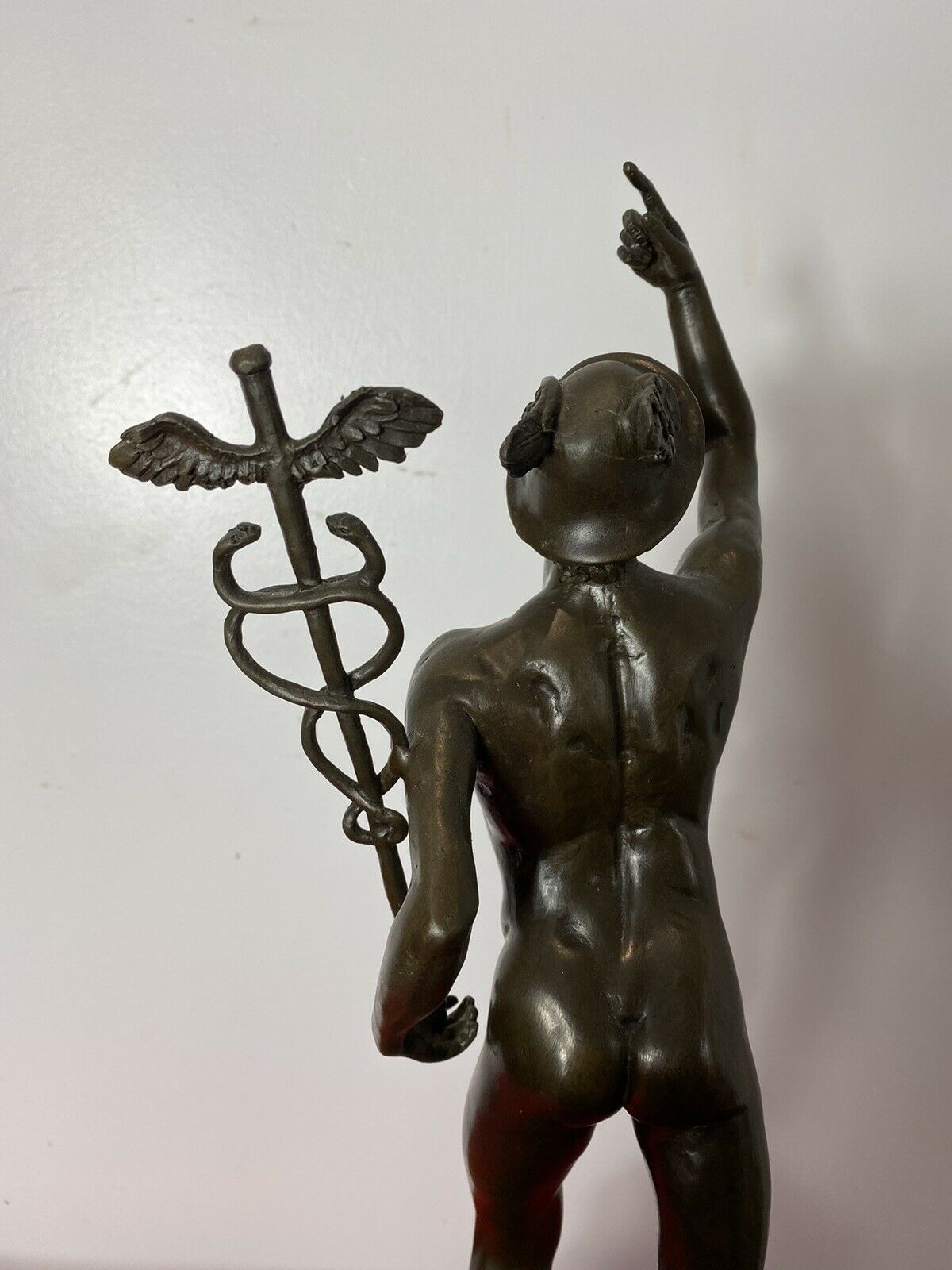 Fine Bronze Romanesque Sculpture Of Hermes After Giambologna Upon Marble Plinth photo buy