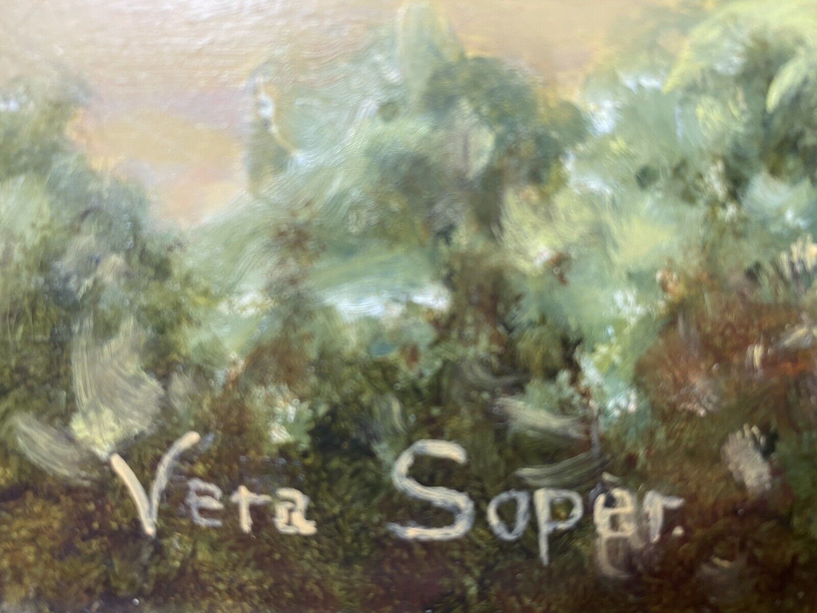 395.0 Cornish Costal Scape Of Sault Bay Oil On Canvas By Artist Vera Soper photo