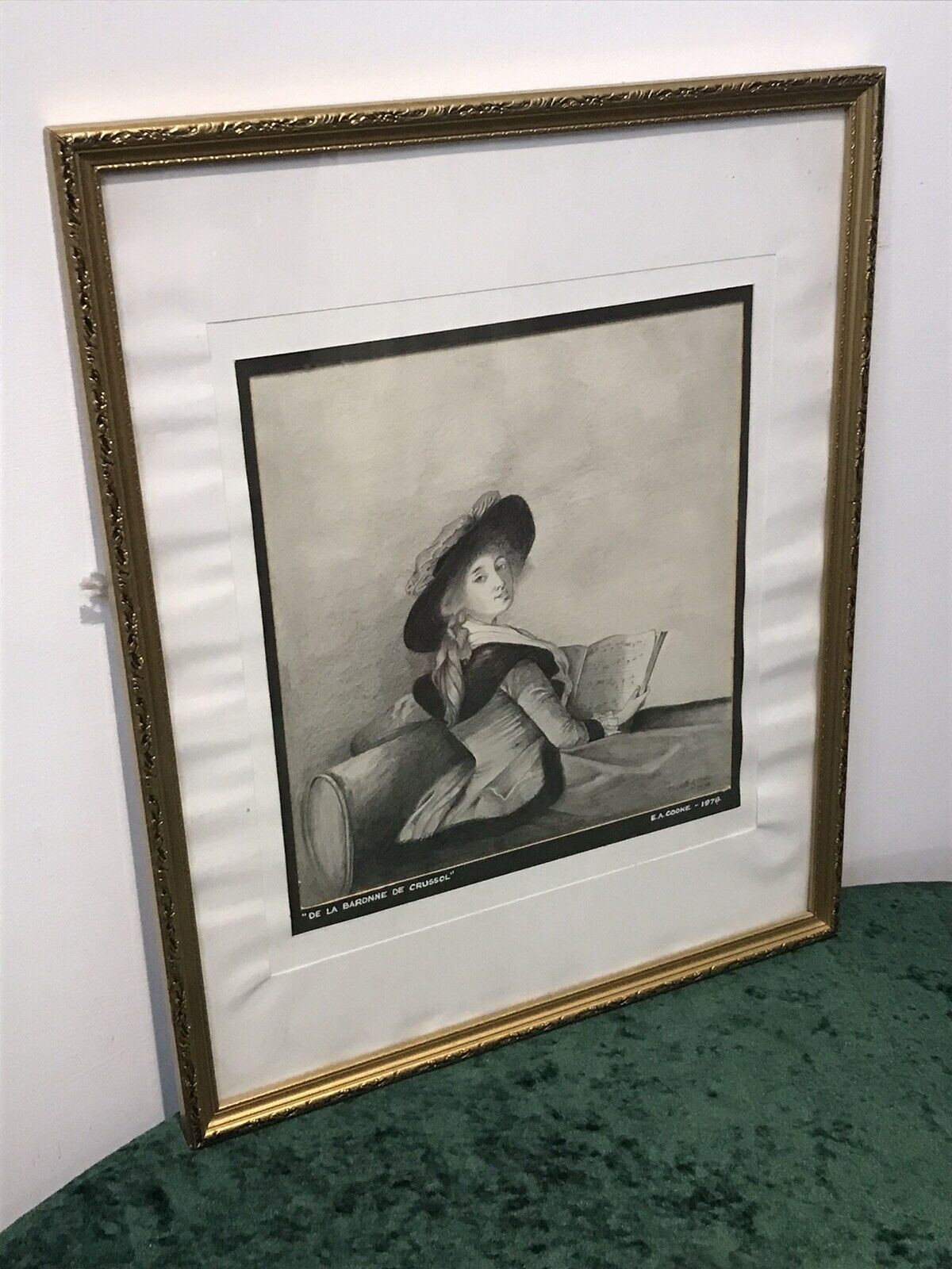 20th Century Artwork De La Barrone De Crussol Pencil And Charcoal Drawing Signed photo vinterior