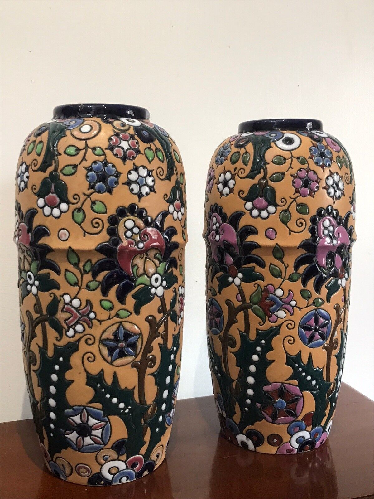 Stunning Pair Of Art Noveau Period Museum Grade Amphora Vases photo Home Decor