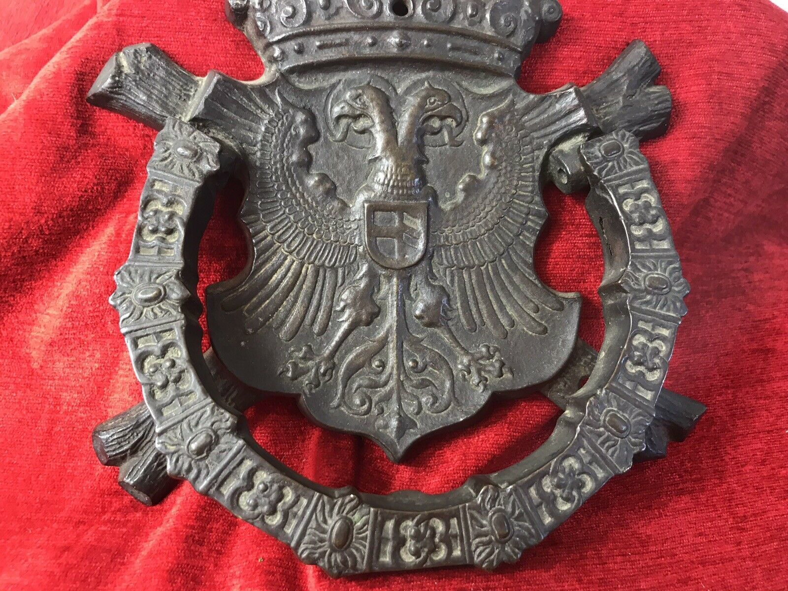 Home Fixtures Fine Antique French 18th Century Bronze Noblemans Door Knocker photo