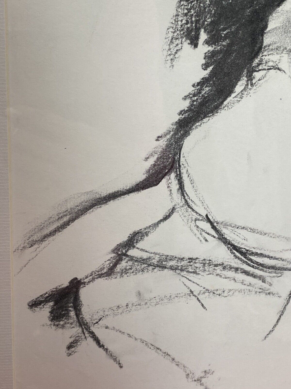 Figurative Charcoal Sketch Of Young Lady In Deep Thought By Michael Jenkins photo vintage