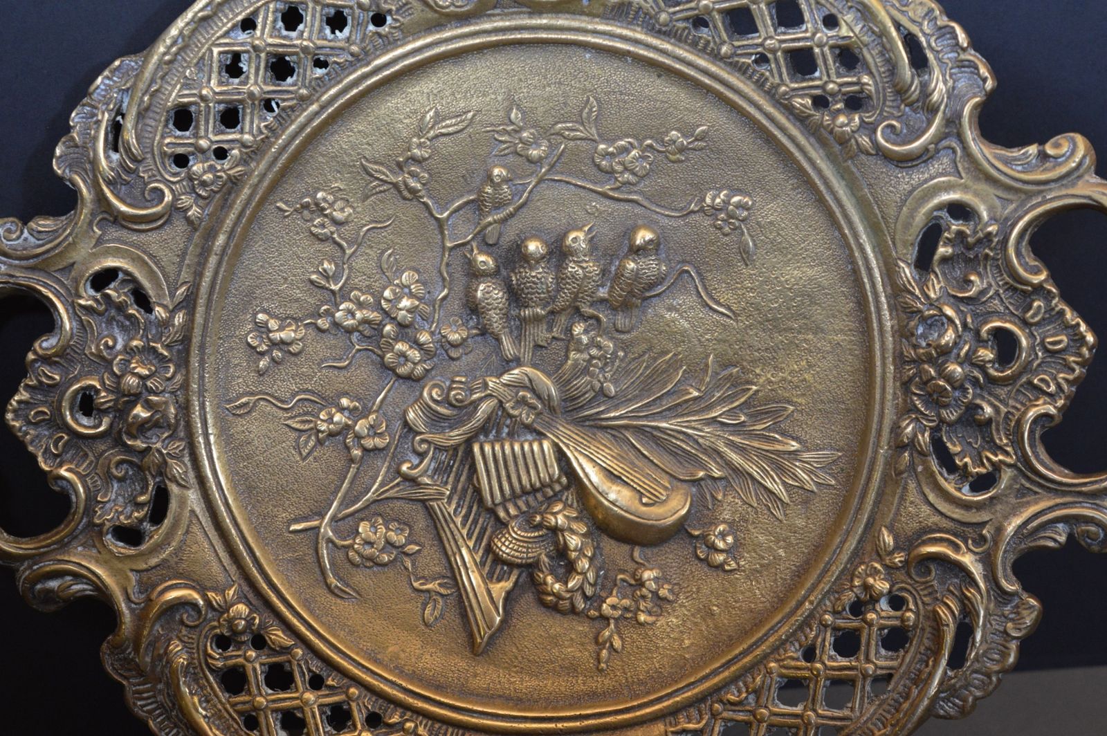 Large (4 Kg ) Bronze Centre Piece/Decorative Plate,C1870 photo vintage