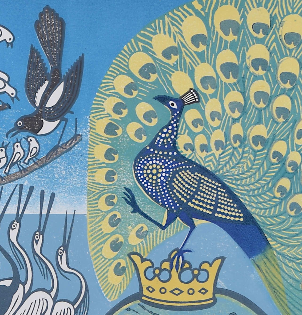 Edward Bawden Aesop’s Fables: Peacock And Magpie (1970) photo Art