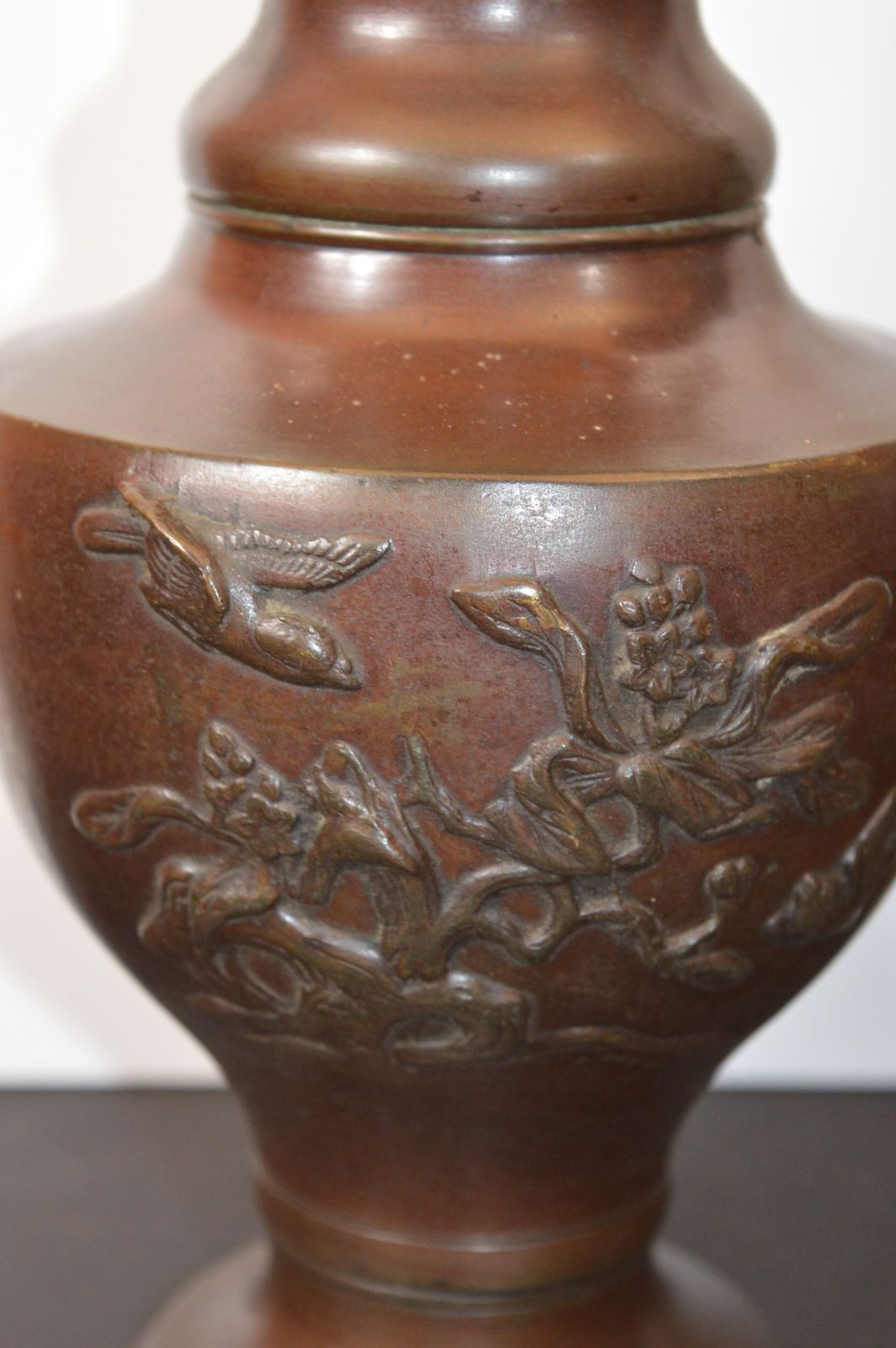 Pair Large (3.6kg) Chinese Bronze Altar Vases, C1880 photo 795.0