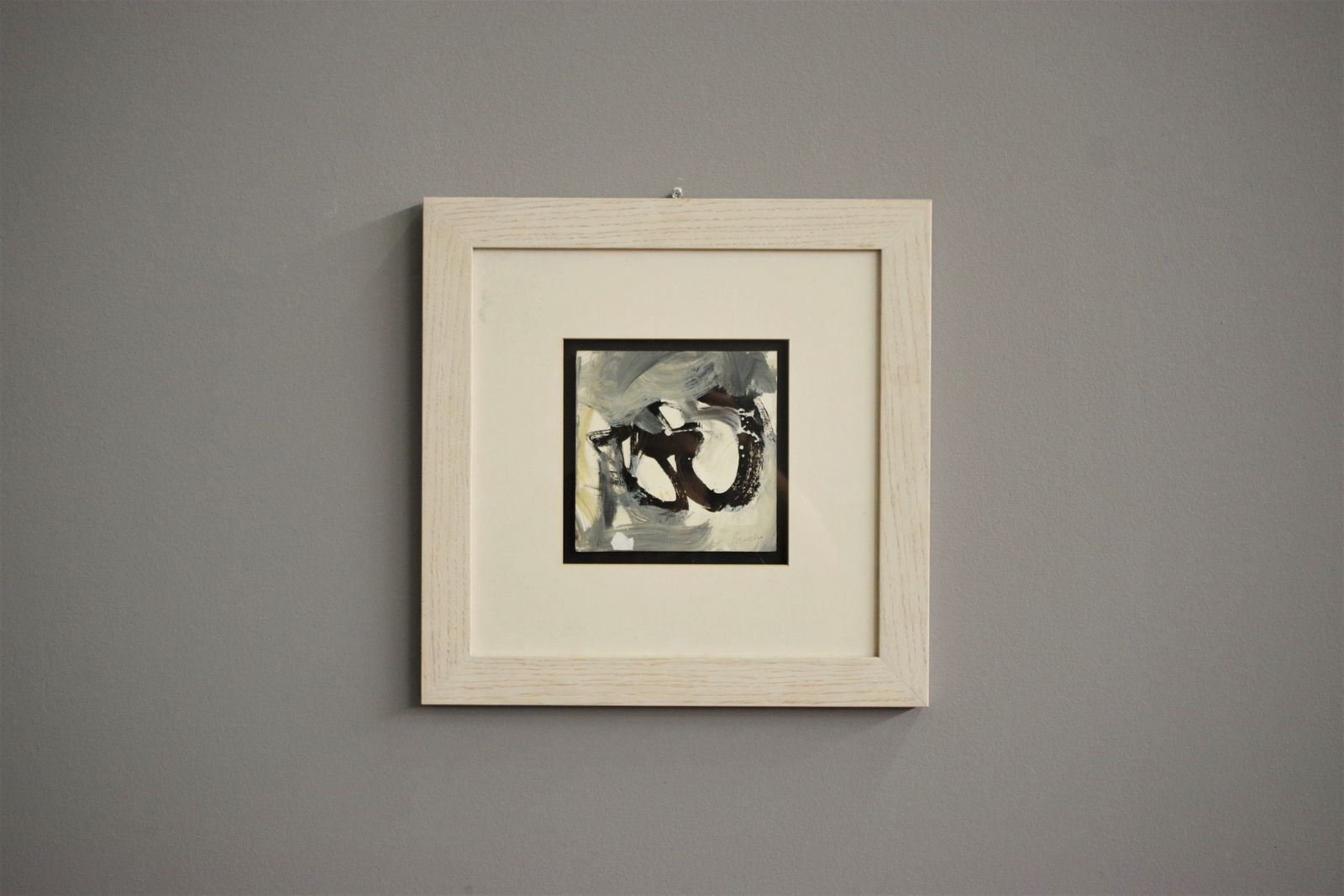 Pair Of Modern Paintings With Wooden And Glass Frame