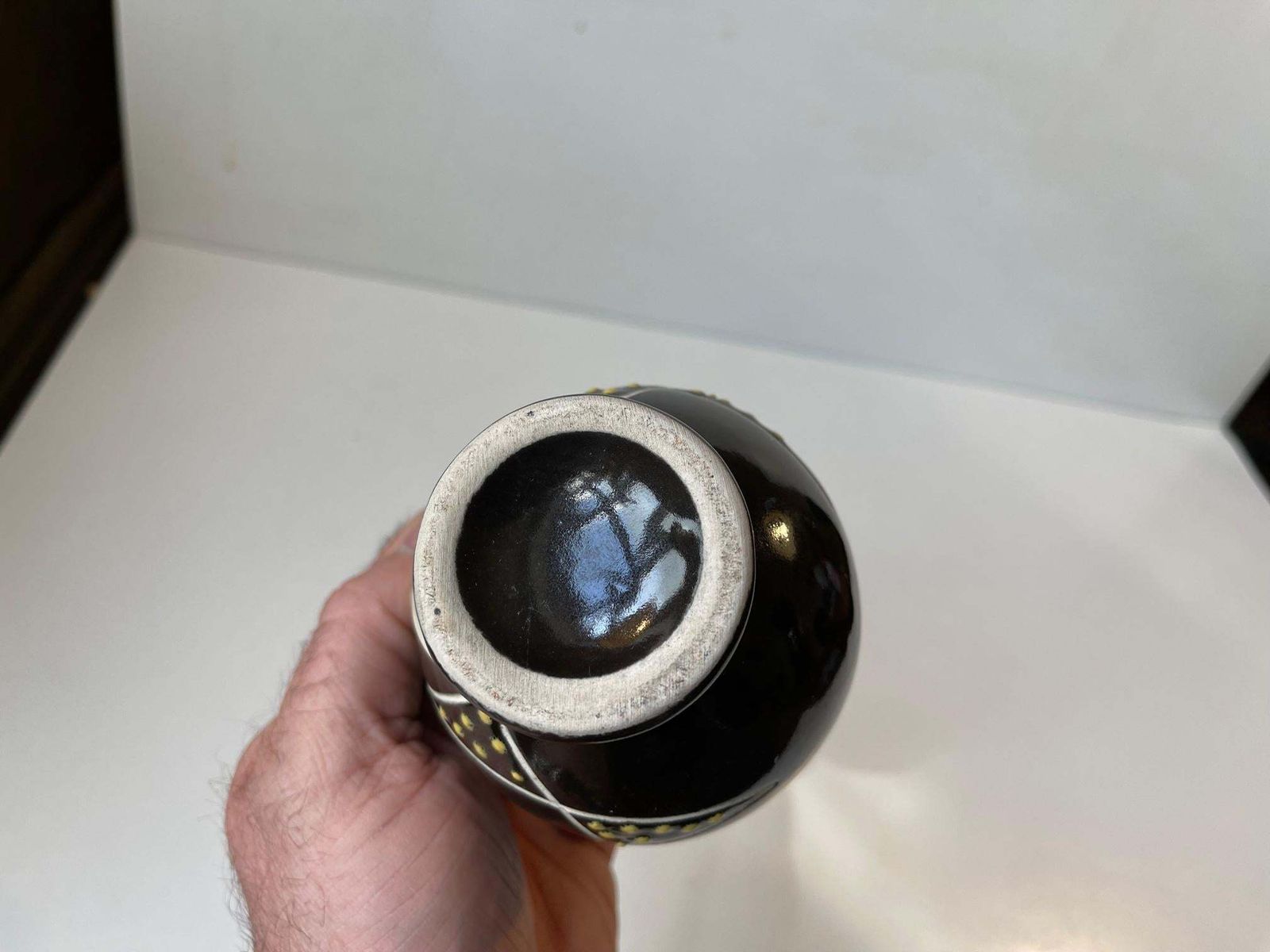 Søholm Danish Modernist Ceramic Vase In Black Glaze, 1950s photo Home Decor