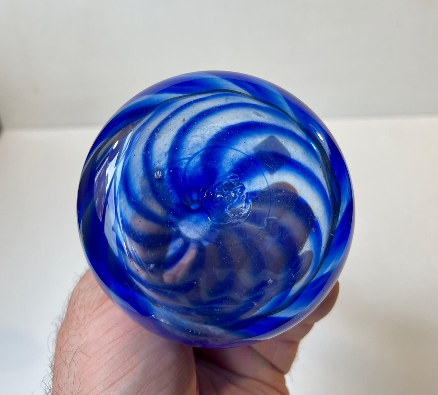 Twisted Blue Art Glass Vase By Martin B. Møller For Glashytten photo 291.0