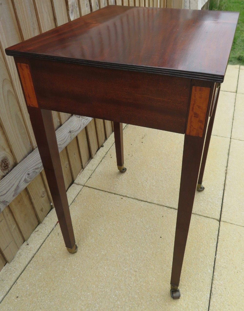 A Very Elegant Early 19th Century Mahogany & Satinwood Inlaid Side Lamp Writing Table photo 595.0