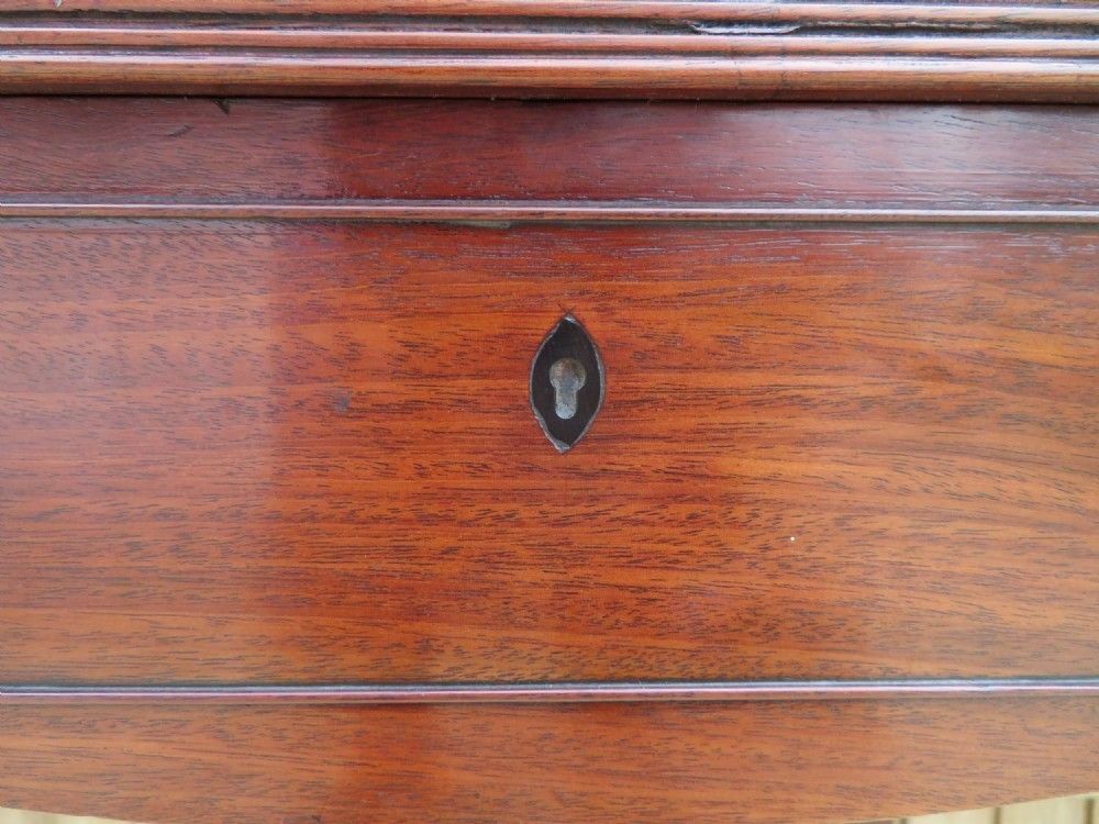 595.0 A Very Elegant Early 19th Century Mahogany & Satinwood Inlaid Side Lamp Writing Table photo