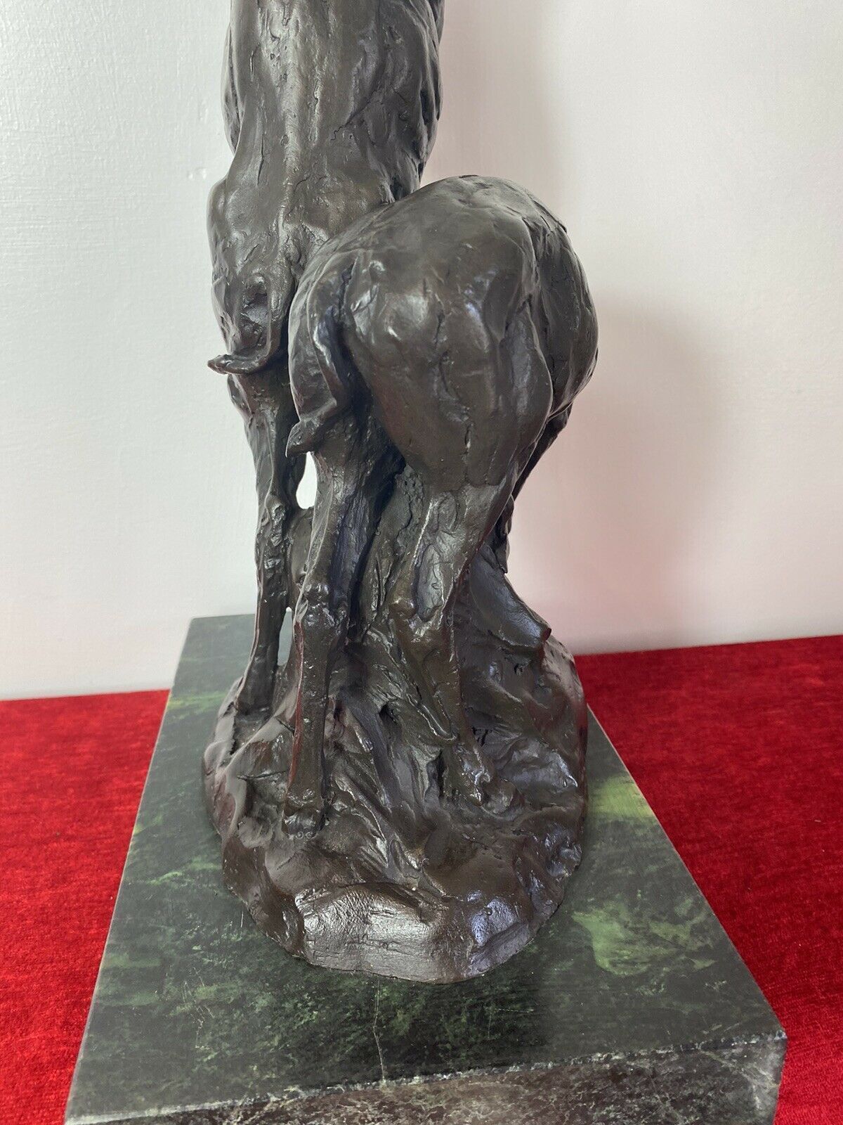 photo furniture Fine Bronze Centrepiece Sculpture Of Gazelle & Impala On Marble Plinth Signed