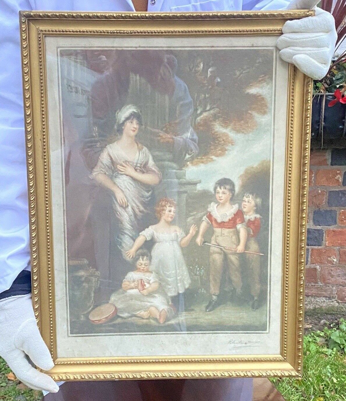 Period Mezzotint Depicting Lady Lambton And Family After John Hoppner Ra Signed photo furniture