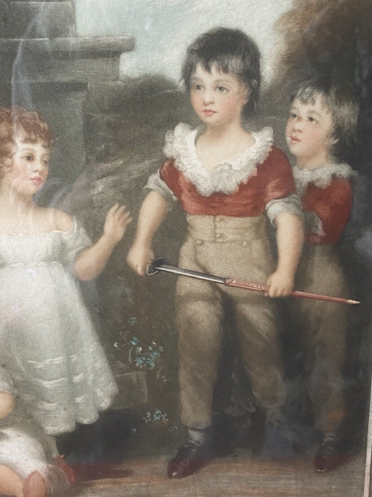 photo furniture Period Mezzotint Depicting Lady Lambton And Family After John Hoppner Ra Signed