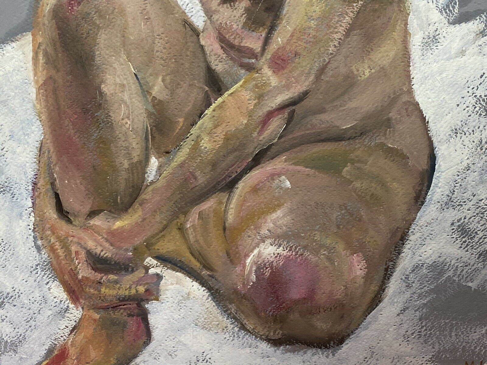 photo for sale Sitting Female Nude Contemplation Study In Oil By Artist Michael Jenkins
