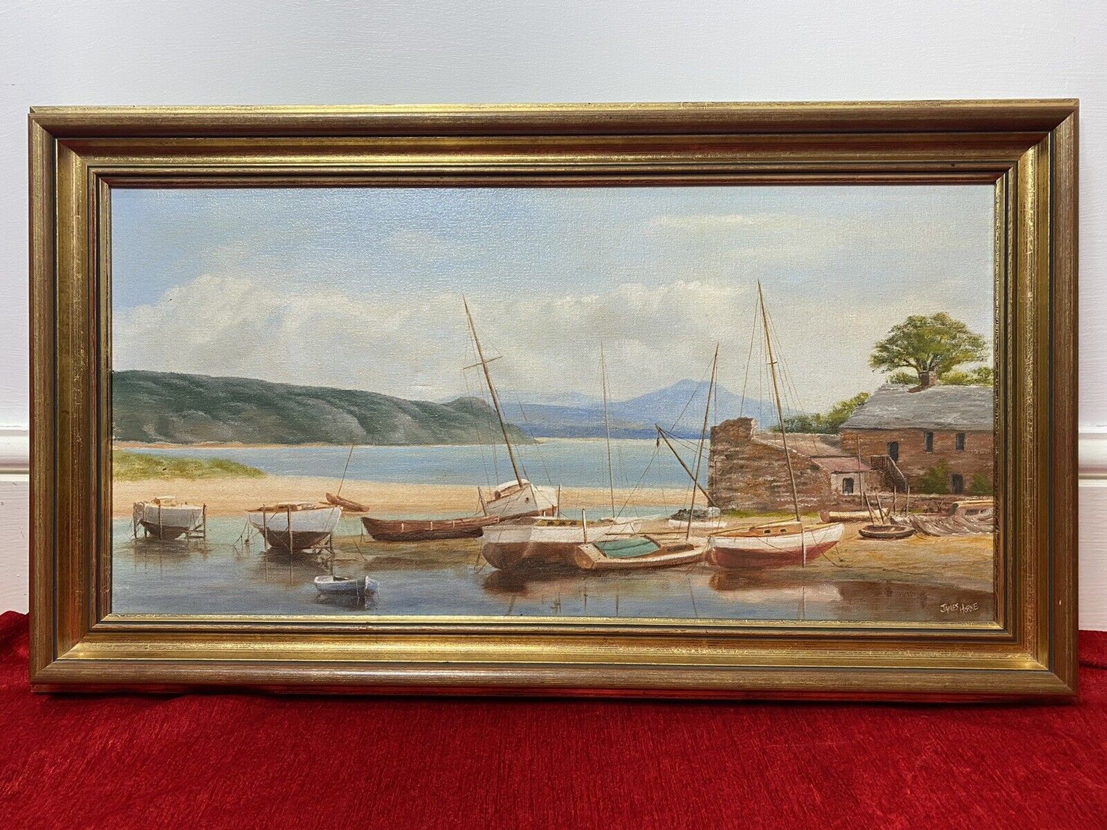 Sailing Boats In The Bay During Low Tide Oil On Canvas By James Horne photo furniture