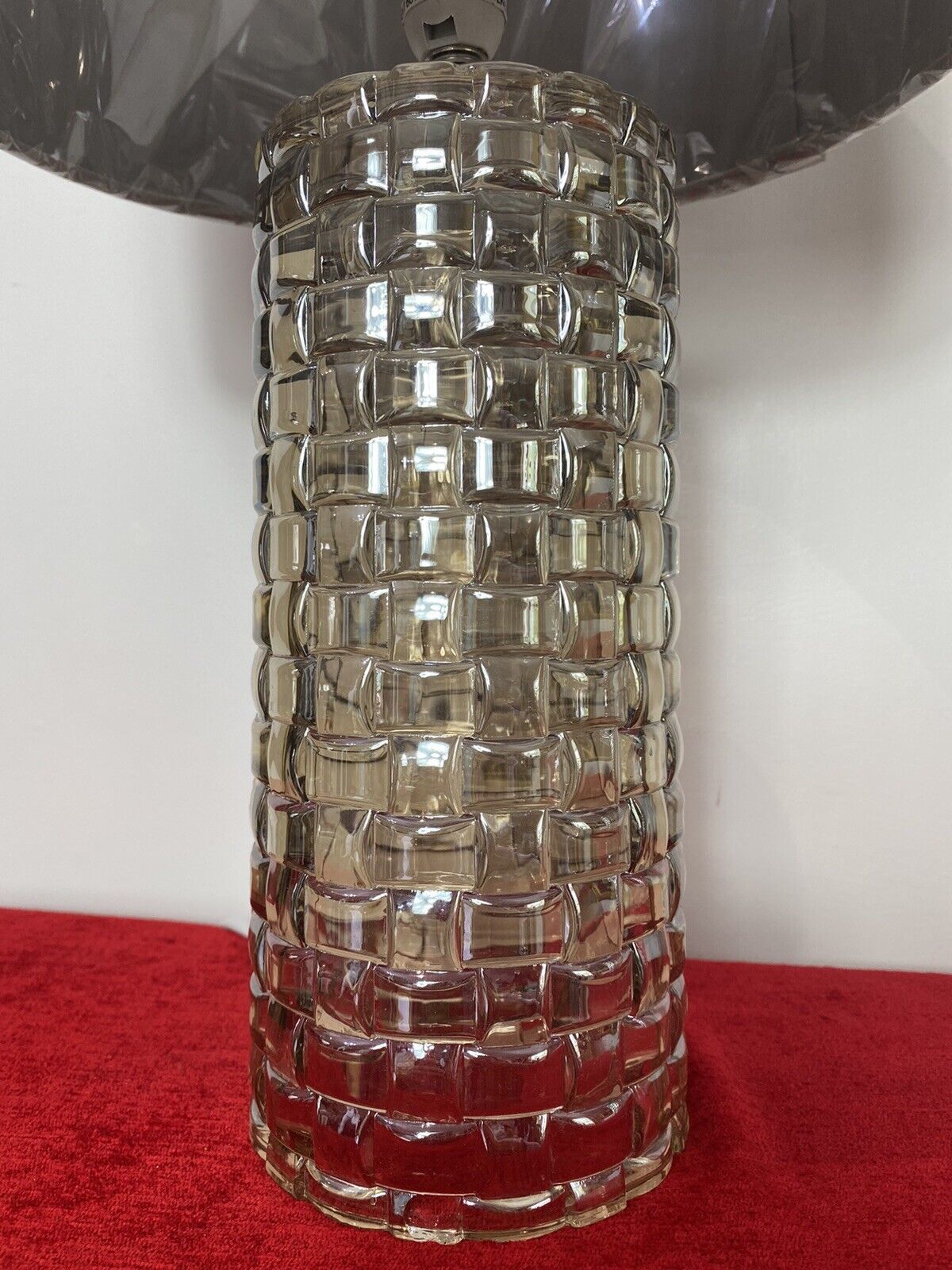 Pair Modern Art Contemporary Geometric Glass Lamps With Shades photo Lighting
