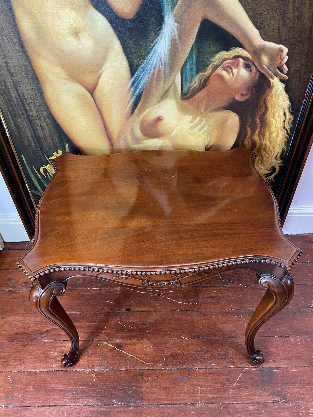 Stunning Elmwood Augustus Pugin Style Gothic Carved Centre Table photo vintage
