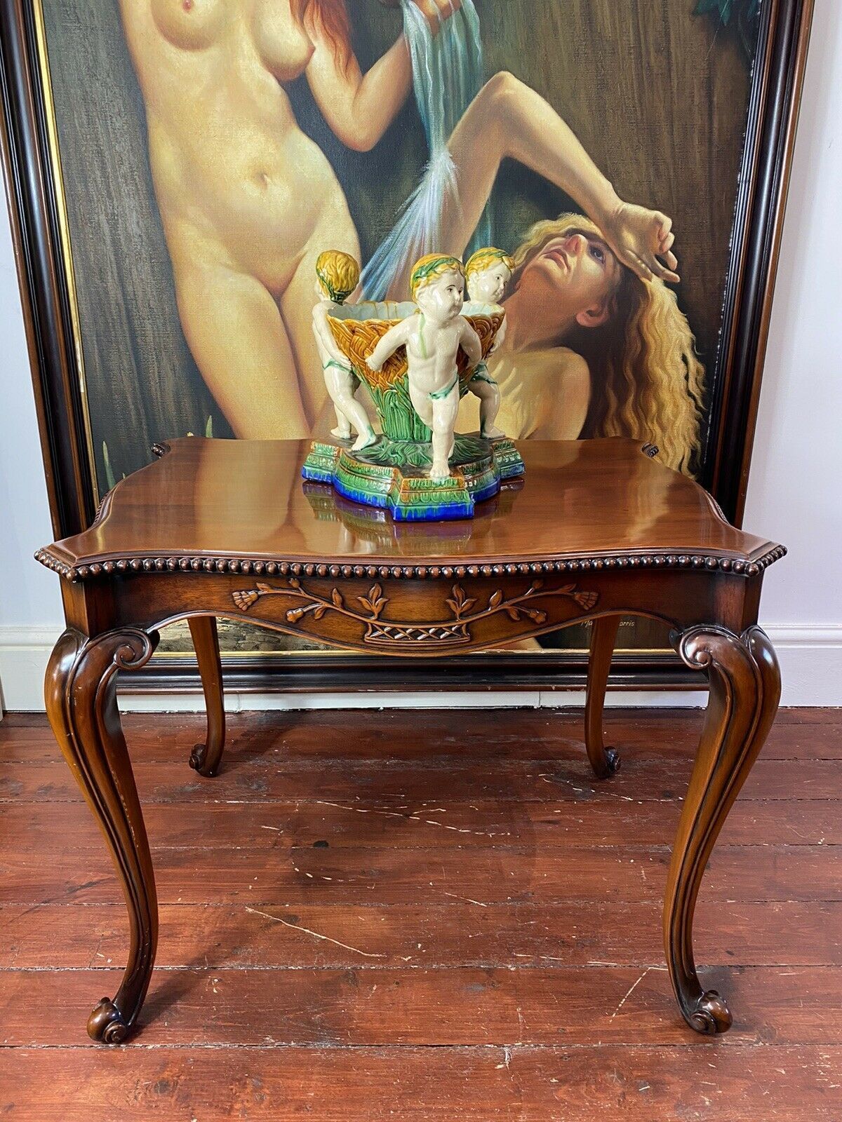 photo furniture Stunning Elmwood Augustus Pugin Style Gothic Carved Centre Table