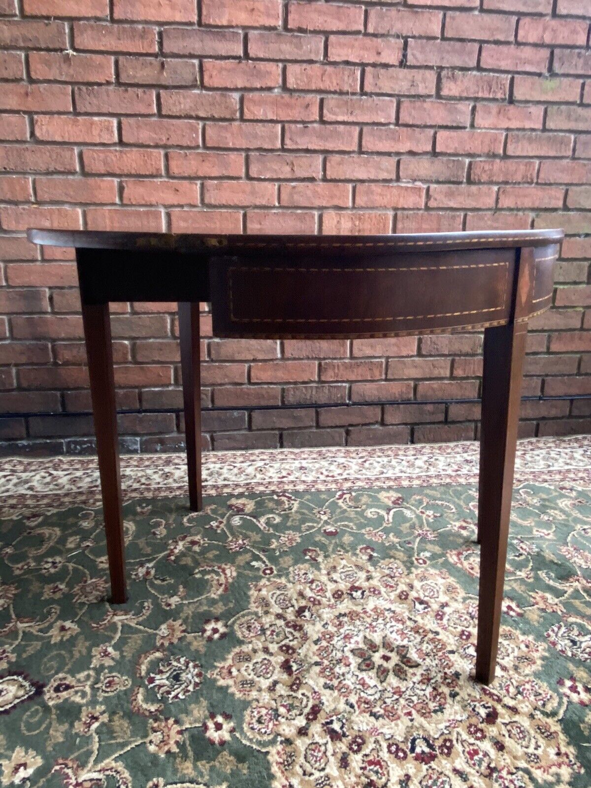 Period Antique George III Demi Lune Turnover Tea Table In Rich Plum Mahogany photo buy