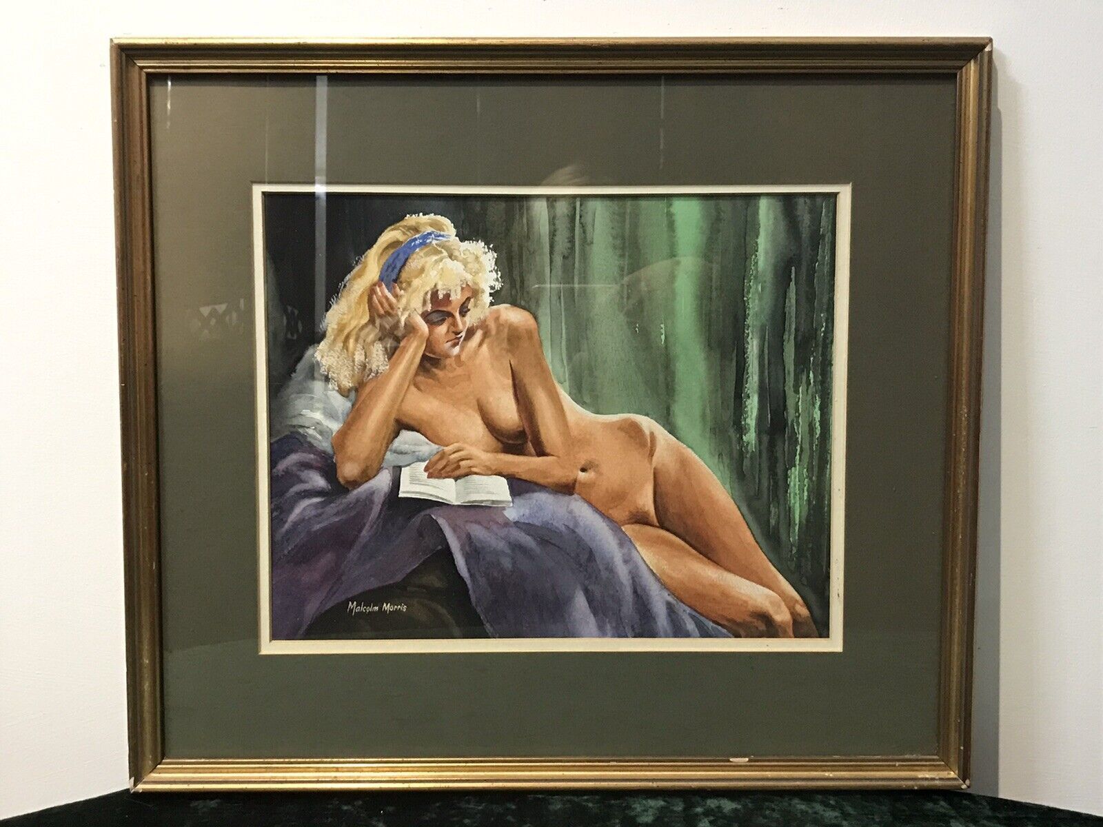 Original Reclining Nude Lady Watercolour By Contemporary Artist Malcolm Morris