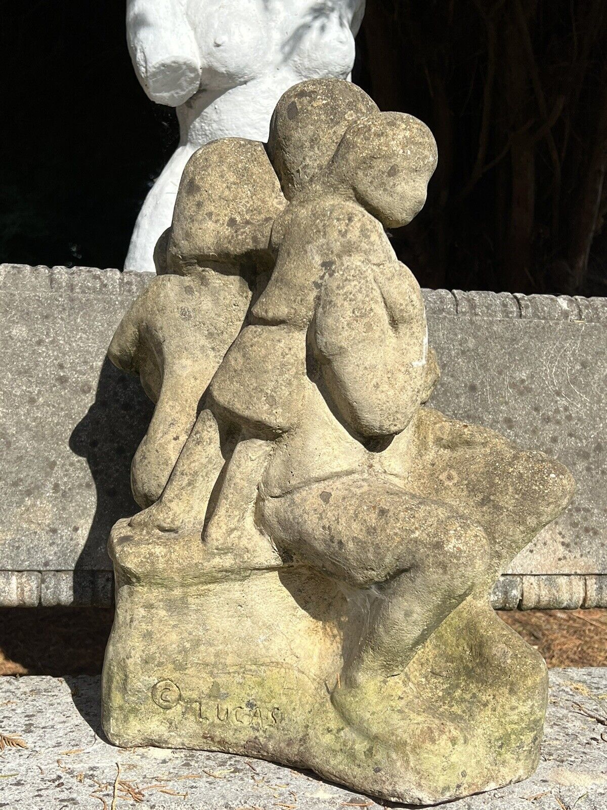 photo furniture Modernistic Henri Moore Style 'Family Heirloom Portrait ' Garden Statue
