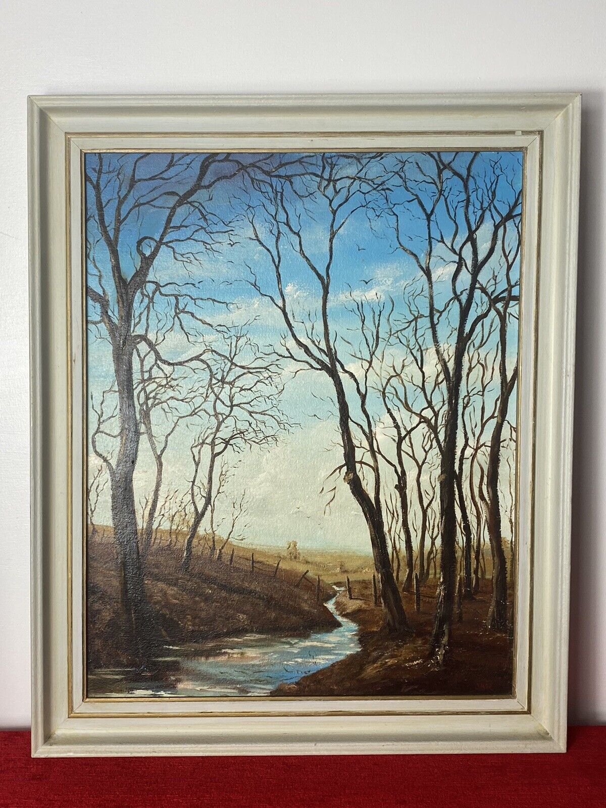 20th Century Winter Landscape Oil Artwork Titled 'Sun In December' J K Witton