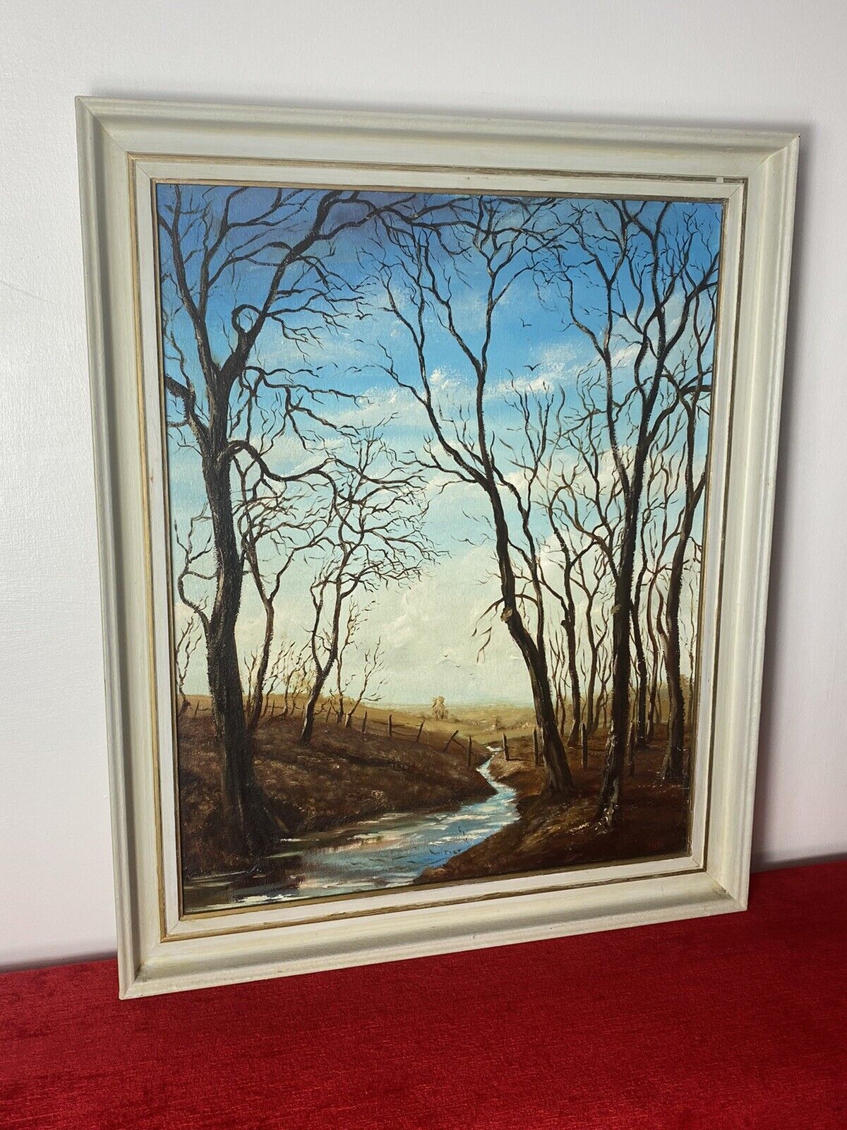 20th Century Winter Landscape Oil Artwork Titled 'Sun In December' J K Witton photo 195.0