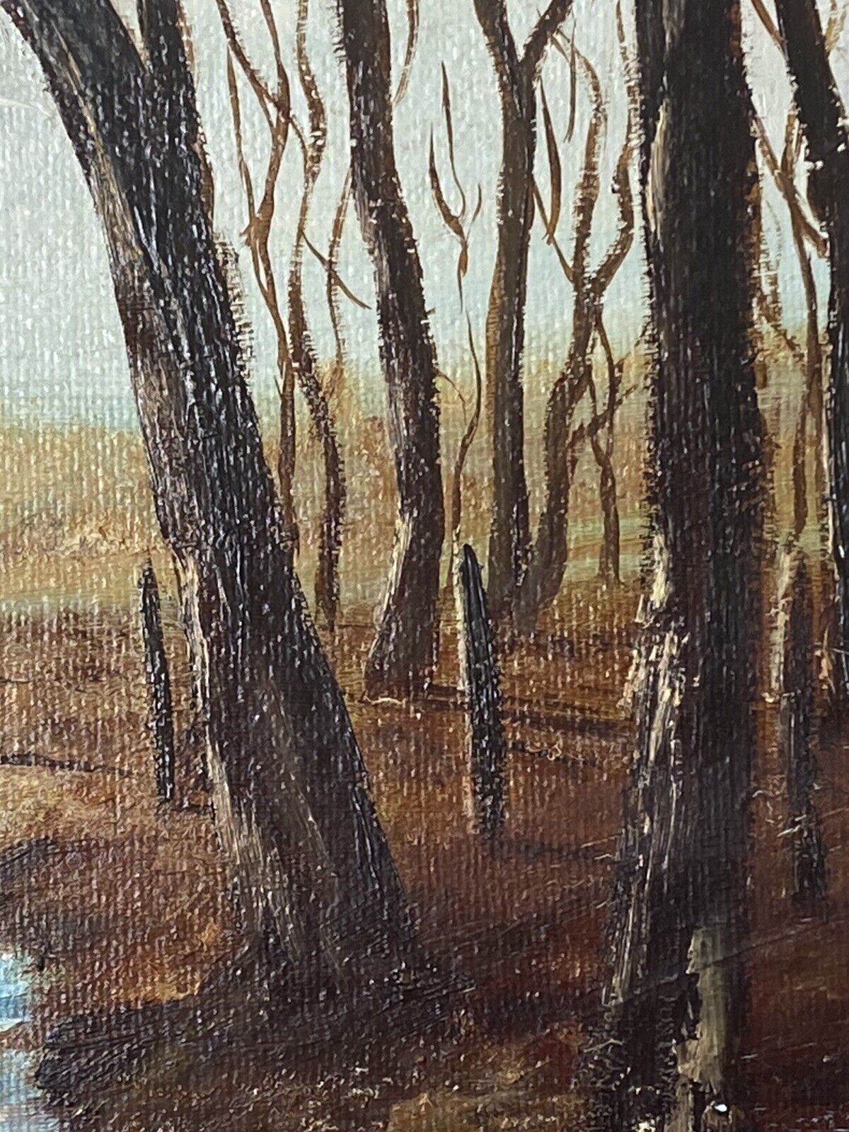 20th Century Winter Landscape Oil Artwork Titled 'Sun In December' J K Witton photo vintage