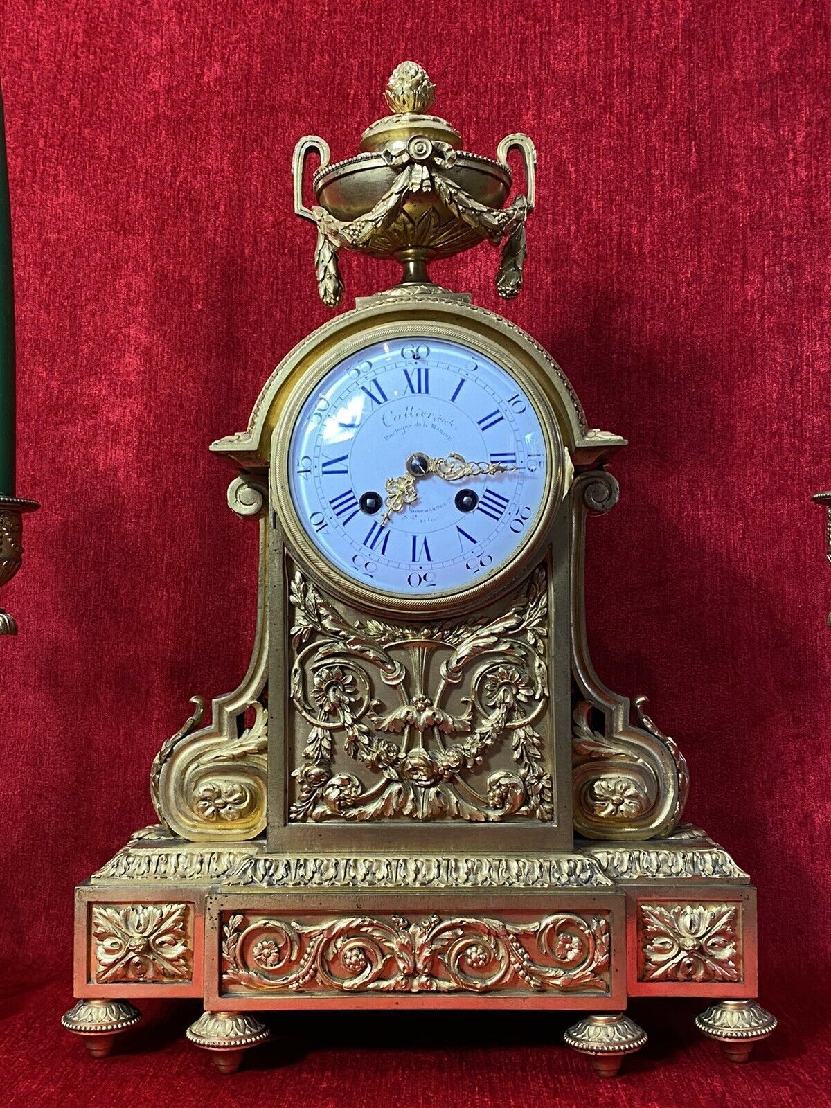 19th Century Japy Freres Bronze Ormolu Museum Quality Mantle Clock Garniture photo 2250.0