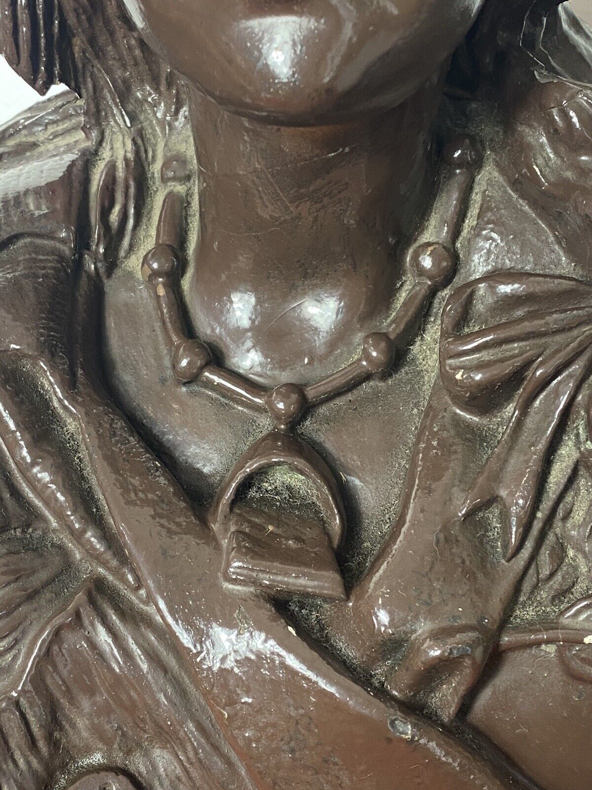 Large French Art Deco Classical Bohemian Gypsy Woman Chalkware Bust photo buy