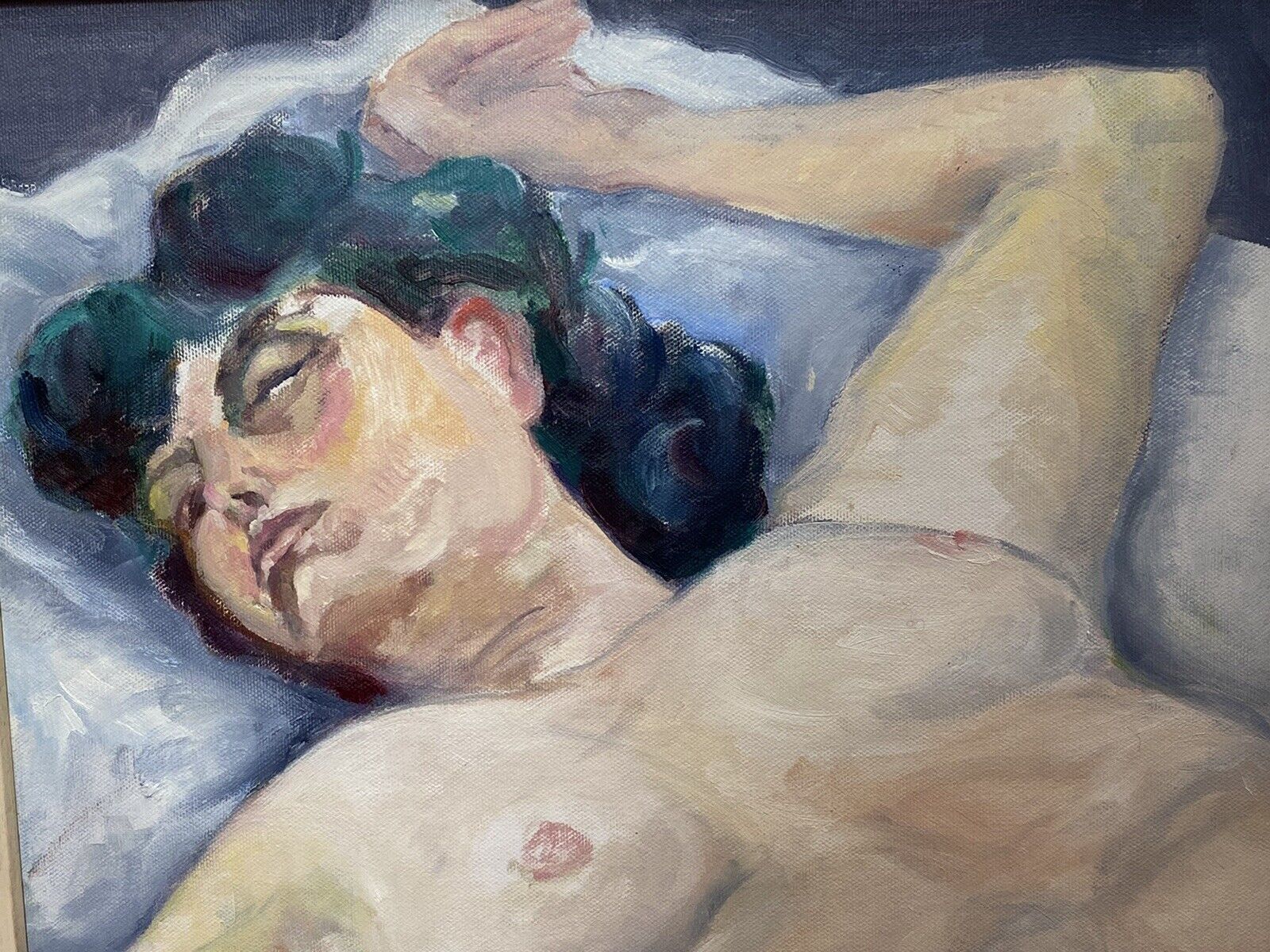 Figurative Nude Portrait Of Resting Female Muse By Artist Michael Jenkins photo for sale