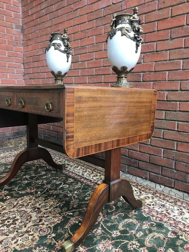 Period Fine Antique George III 1760 Red Walnut & Herringbone Inlay Sofa Table photo buy