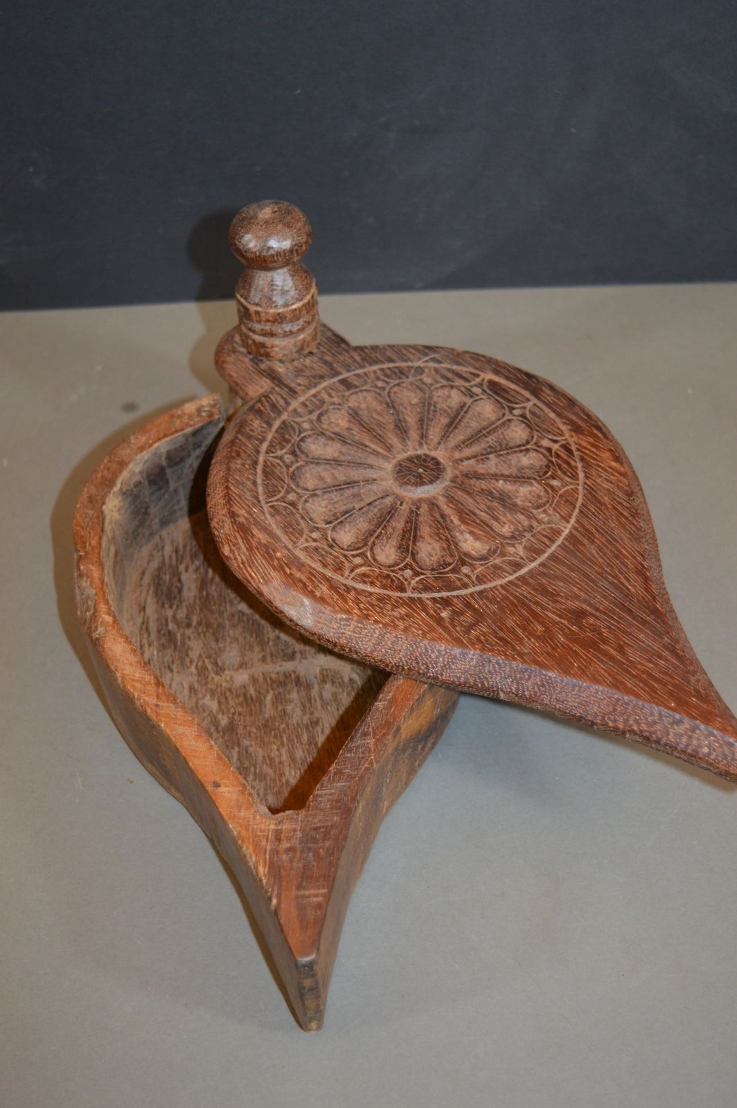 2 Indian Hand Carved Hardwood Spice Boxes,C1870 photo for sale