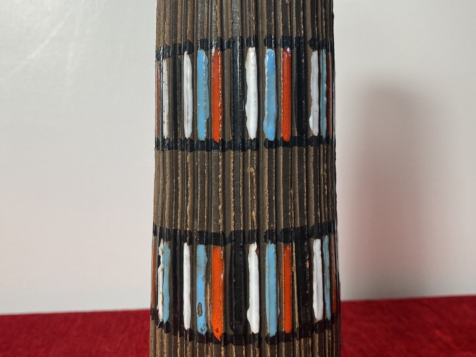 Italian Designer Mid Century Modern Textural Leaning Tower Of Pisa Inspired Vase photo vintage