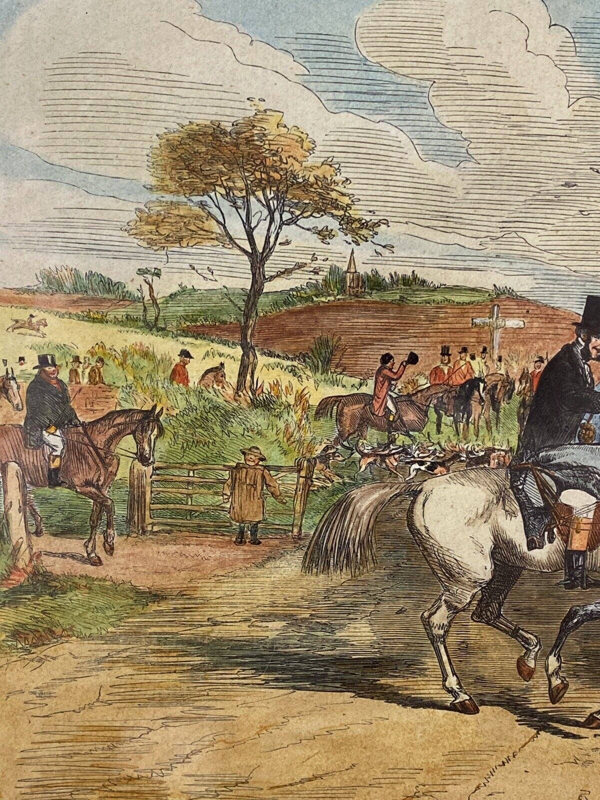 First Day Of The Season Characterised Etching By British Illustrator John Leech photo vintage