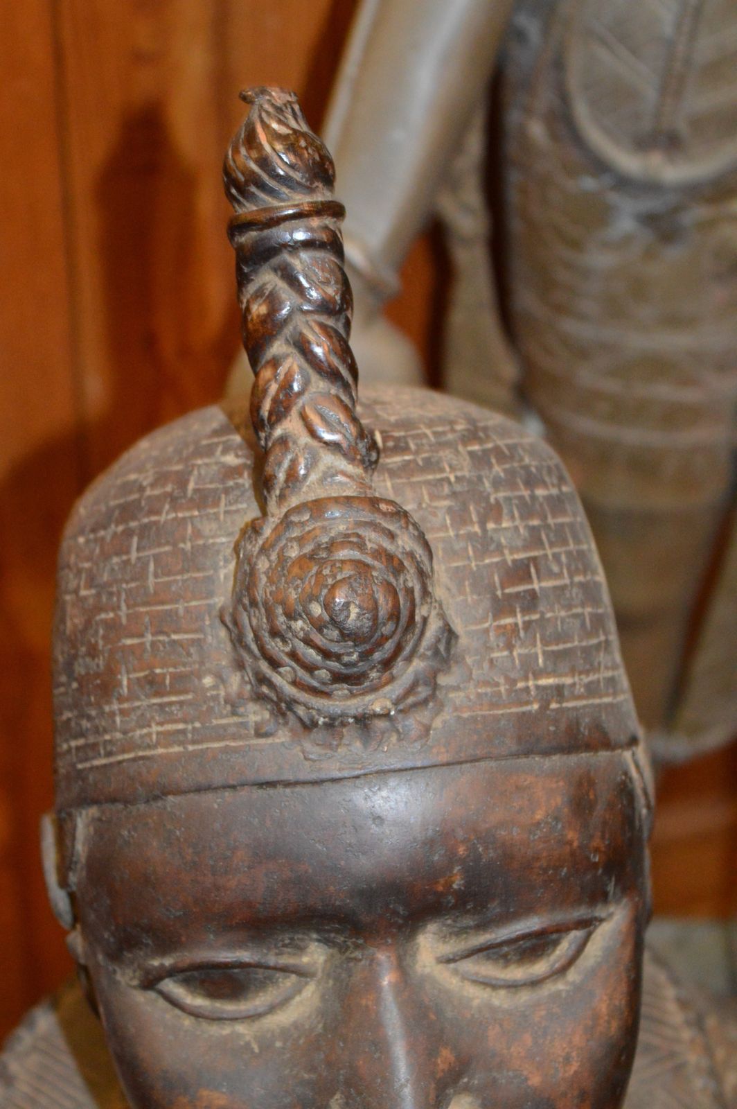 photo furniture Large (77cm) African Benin Bronze Standing Warrior Statue, C1950