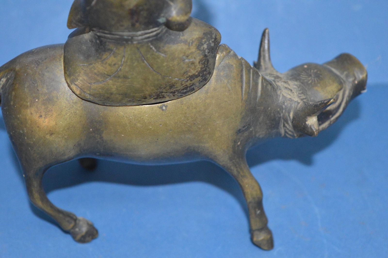Home Decor 19th Century Chinese Bronze Figural Censer, C1880. Man Astride An Ox photo